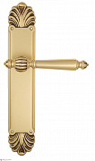 Дверная ручка Venezia "PELLESTRINA" на планке PL87 французское золото + коричневый