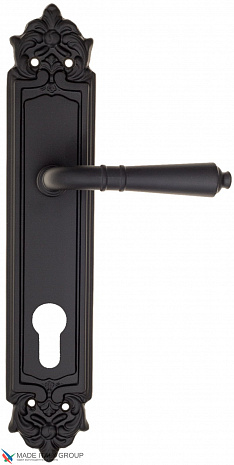 Дверная ручка на планке Fratelli Cattini "TOSCANA" CYL PL96-NM матовый черный