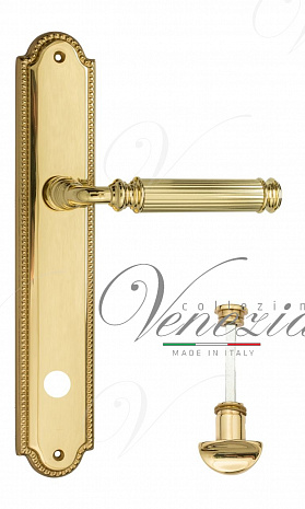 Дверная ручка Venezia "MOSCA" WC-2 на планке PL98 полированная латунь
