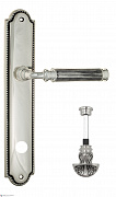 Дверная ручка Venezia "MOSCA" WC-4 на планке PL98 натуральное серебро + черный