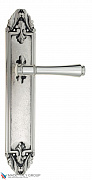Дверная ручка Venezia "CALLISTO" на планке PL90 натуральное серебро + черный