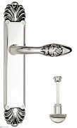 Дверная ручка Venezia "CASANOVA" WC-2 на планке PL87 натуральное серебро + черный