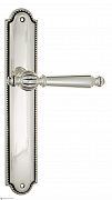 Дверная ручка Venezia "PELLESTRINA" на планке PL98 натуральное серебро + черный