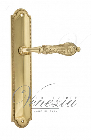 Дверная ручка Venezia "MONTE CRISTO" на планке PL98 полированная латунь