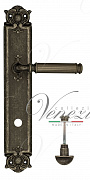 Дверная ручка Venezia "MOSCA" WC-2 на планке PL97 античное серебро
