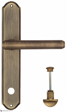 Дверная ручка Venezia "EXA" WC-2 на планке PL02 матовая бронза