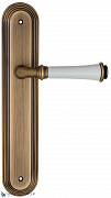 Дверная ручка на планке Fratelli Cattini "GRACIA CERAMICA BIANCO" PL288-BY матовая бронза