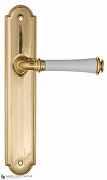 Дверная ручка на планке Fratelli Cattini "GRACIA CERAMICA BIANCO" PL257-OLV полированная латунь