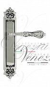 Дверная ручка Venezia "MONTE CRISTO" на планке PL96 натуральное серебро + черный