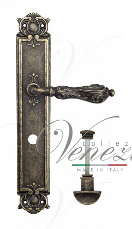 Дверная ручка Venezia "MONTE CRISTO" WC-2 на планке PL97 античная бронза