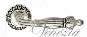 Дверная ручка Venezia "OLIMPO" D4 натуральное серебро + черный
