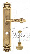 Дверная ручка Venezia "MONTE CRISTO" WC-2 на планке PL97 французское золото + коричневый
