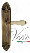 Дверная ручка Venezia "COLOSSEO" белая керамика паутинка на планке PL90 матовая бронза