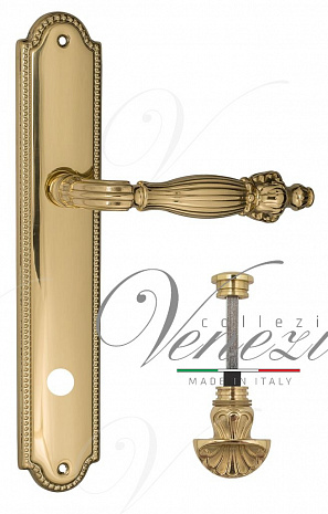 Дверная ручка Venezia "OLIMPO" WC-4 на планке PL98 полированная латунь