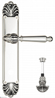 Дверная ручка Venezia "PELLESTRINA" WC-4 на планке PL87 натуральное серебро + черный