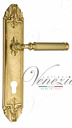 Дверная ручка Venezia "MOSCA" CYL на планке PL90 полированная латунь