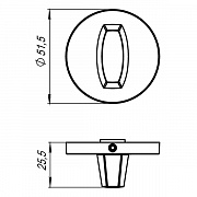 Ручка поворотная WC-BOLT BK6 URS CP-8 Хром