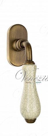 Ручка оконная Venezia "COLOSSEO" белая керамика паутинка FW матовая бронза
