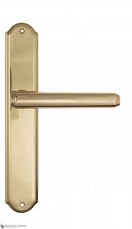 Дверная ручка Venezia "EXA" на планке PL02 полированная латунь