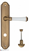 Дверная ручка на планке Fratelli Cattini "GRACIA CERAMICA BIANCO" WC-2 PL257-BY матовая бронза