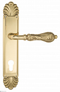 Дверная ручка Venezia "MONTE CRISTO" CYL на планке PL87 полированная латунь