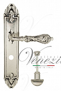 Дверная ручка Venezia "MONTE CRISTO" WC-2 на планке PL90 натуральное серебро + черный