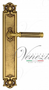 Дверная ручка Venezia "MOSCA" на планке PL97 французское золото + коричневый
