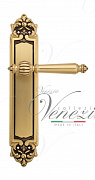 Дверная ручка Venezia "PELLESTRINA" на планке PL96 французское золото + коричневый