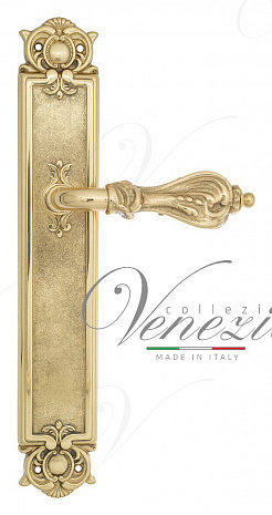 Дверная ручка Venezia "FLORENCE" на планке PL97 полированная латунь