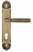 Дверная ручка Venezia "MOSCA" CYL на планке PL87 матовая бронза