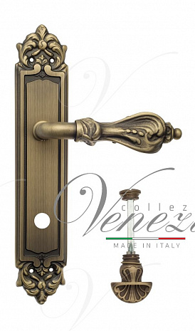 Дверная ручка Venezia "FLORENCE" WC-4 на планке PL96 матовая бронза