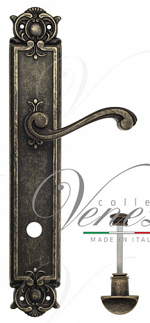 Дверная ручка Venezia "VIVALDI" WC-2 на планке PL97 античная бронза