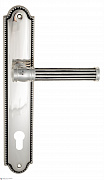 Дверная ручка Venezia "IMPERO" CYL на планке PL98 натуральное серебро + черный