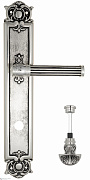 Дверная ручка Venezia "IMPERO" WC-4 на планке PL97 натуральное серебро + черный