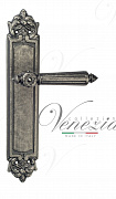 Дверная ручка Venezia "CASTELLO" на планке PL96 античное серебро