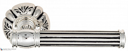 Дверная ручка Venezia "IMPERO" D5 натуральное серебро + черный