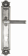 Дверная ручка Venezia "IMPERO" CYL на планке PL97 натуральное серебро + черный