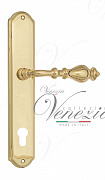 Дверная ручка Venezia "GIFESTION" CYL на планке PL02 полированная латунь