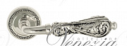 Дверная ручка Venezia "MONTE CRISTO" D3 натуральное серебро + черный