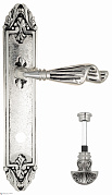 Дверная ручка Venezia "OPERA" WC-4 на планке PL90 натуральное серебро + черный