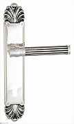 Дверная ручка Venezia "IMPERO" CYL на планке PL87 натуральное серебро + черный
