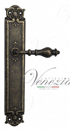 Дверная ручка Venezia "GIFESTION" на планке PL97 античная бронза