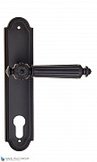 Дверная ручка на планке Fratelli Cattini "TORCELLO" CYL PL248-NM матовый черный