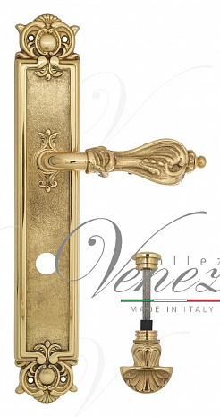 Дверная ручка Venezia "FLORENCE" WC-4 на планке PL97 полированная латунь
