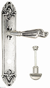Дверная ручка Venezia "OPERA" WC-2 на планке PL90 натуральное серебро + черный