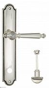 Дверная ручка Venezia "PELLESTRINA" WC-2 на планке PL98 натуральное серебро + черный