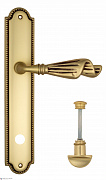 Дверная ручка Venezia "OPERA" WC-2 на планке PL98 французское золото + коричневый