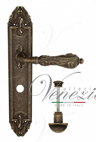 Дверная ручка Venezia "MONTE CRISTO" WC-2 на планке PL90 античная бронза