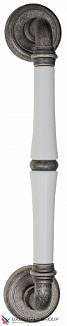 Ручка скоба Fratelli Cattini "GRACIA CERAMICA BIANCO" 300мм (250мм) D1-IA античное серебро