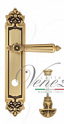 Дверная ручка Venezia "CASTELLO" WC-4 на планке PL96 французское золото + коричневый